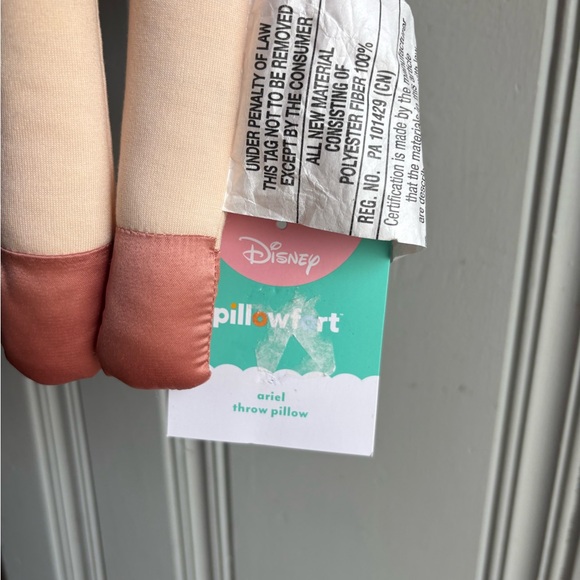 LOT of 2 Disney Ariel AND Moana Pillowfort Pink Throw Pillow Plush Dolls NEW - Picture 3 of 8